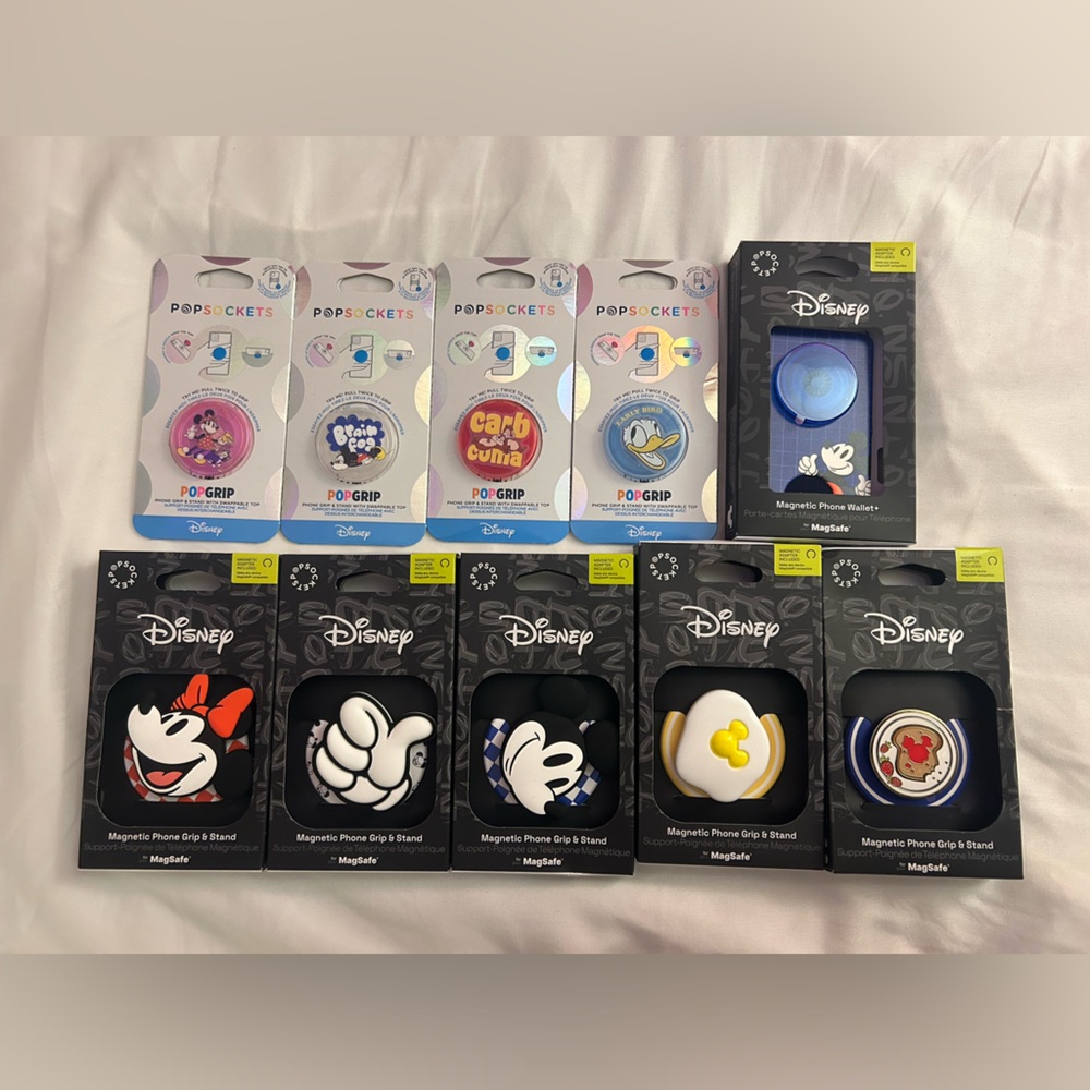 Disney pop sockets, phone stands, phone wallets